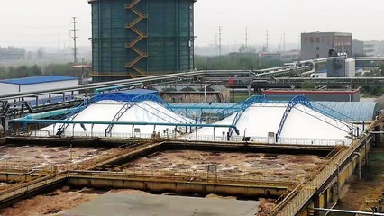 山東菏澤富海能源污水池反吊膜工程